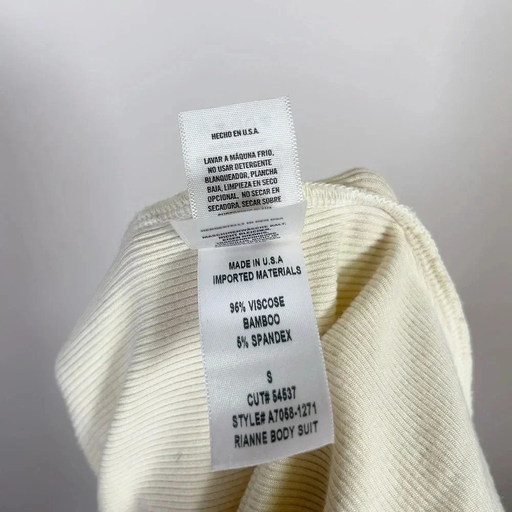 Agolde Rianne Ribbed Yellow  Bodysuit - Picture 9 of 12